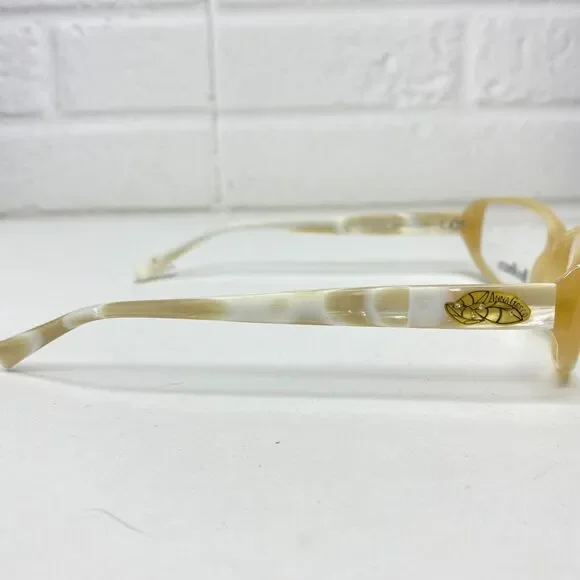 Anna Greco Tan Full Rim Italian Designer NWOT Eyeglasses Womens H2652